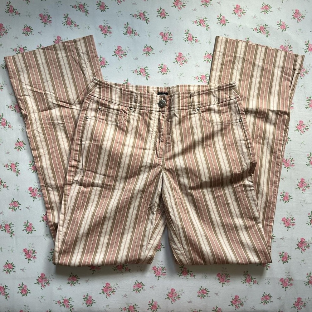 Esprit Pink and Green Striped Pants
